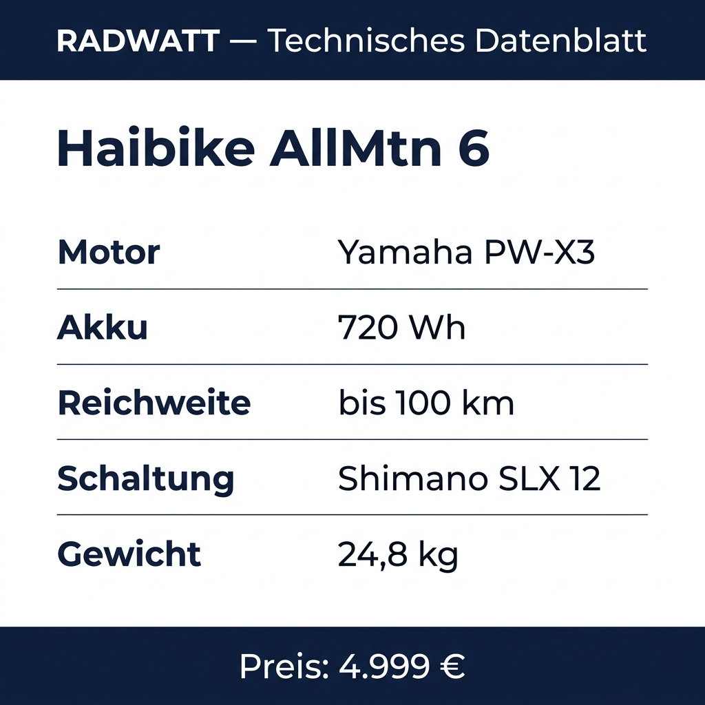 Haibike AllMtn 6 – Technisches Datenblatt