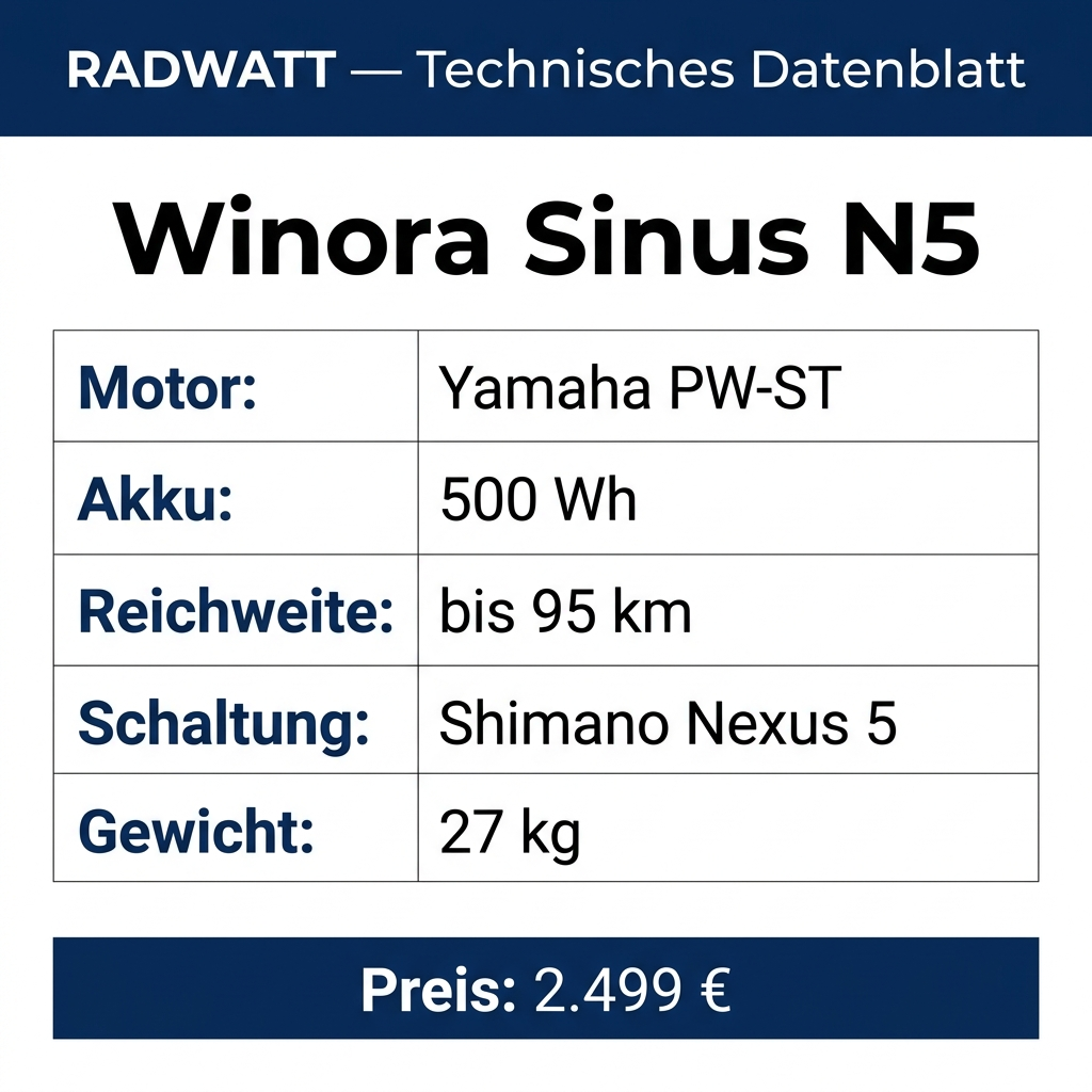 Winora Sinus N5 – Technisches Datenblatt