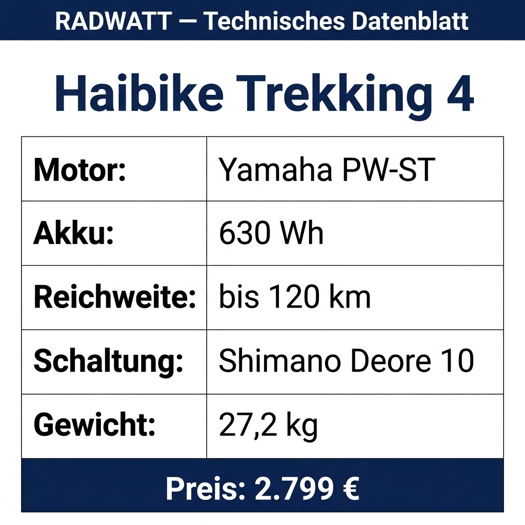 Haibike Trekking 4 – Technisches Datenblatt