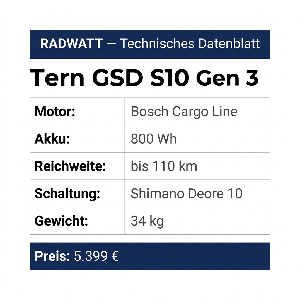 Tern GSD S10 Gen 3 – Technisches Datenblatt