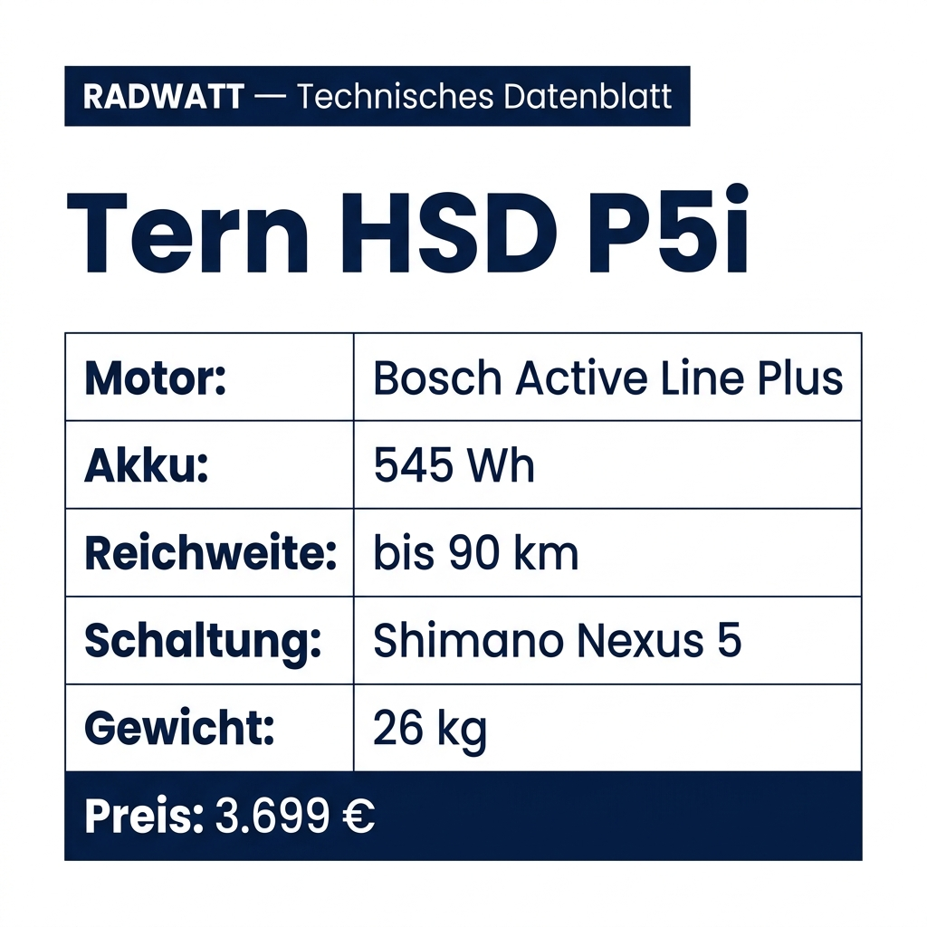 Tern HSD P5i – Technisches Datenblatt
