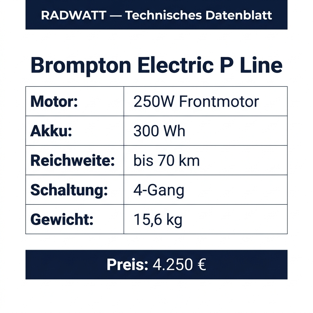 Brompton Electric P Line – Technisches Datenblatt